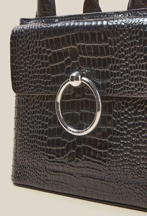 Claudie Sac Anouck Cuir Texturé Noir Pour Femme