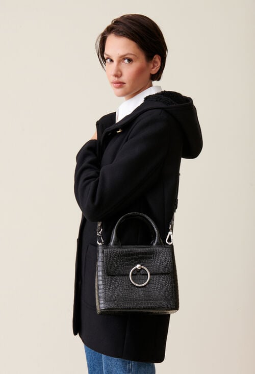 claudie Sac Anouck cuir texturé noir pour femme