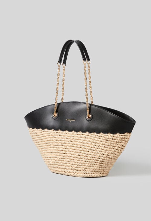 Claudie Sac Panier Tressé Et Cuir Pour Femme