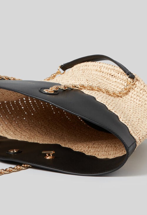 Claudie Sac Panier Tressé Et Cuir Pour Femme