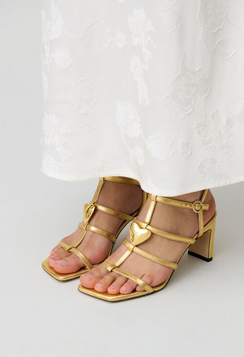 claudie Sandales à talons cuir pour femme