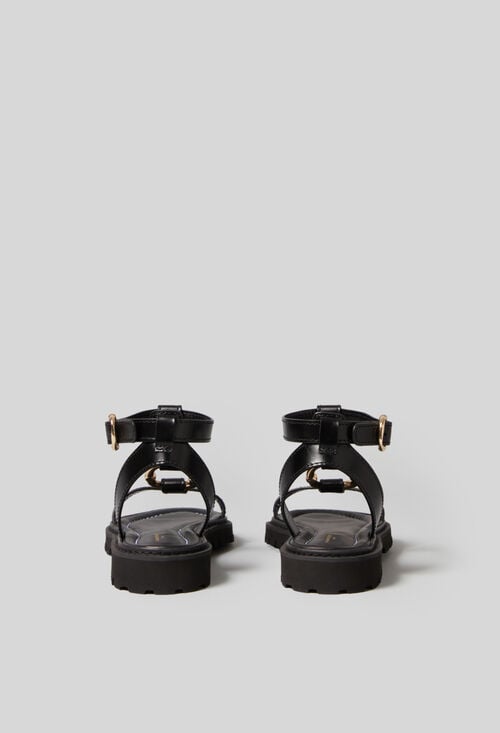 Claudie Sandales Cuir Anneau Doré Pour Femme