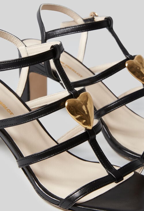 Claudie Sandales Talons Cuir Coeur Pour Femme