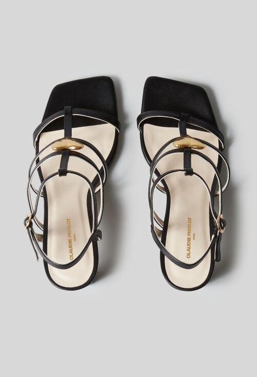 Claudie Sandales Talons Cuir Coeur Pour Femme