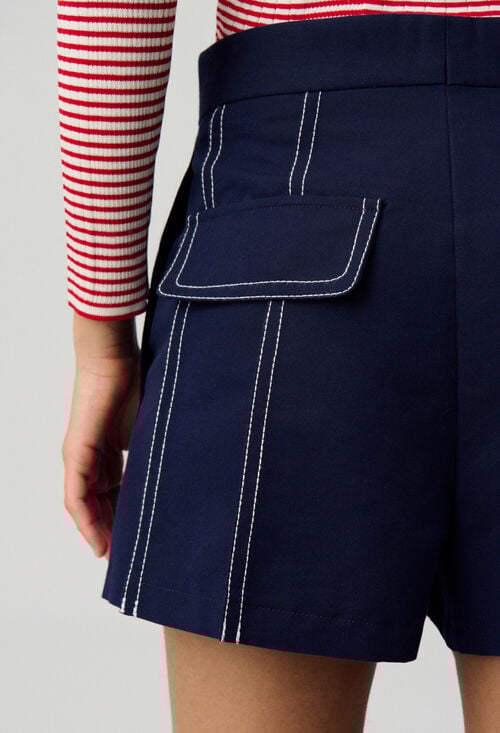 Claudie Short Contrasté à Plis Pour Femme