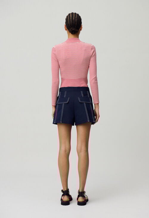 Claudie Short Contrasté à Plis Pour Femme