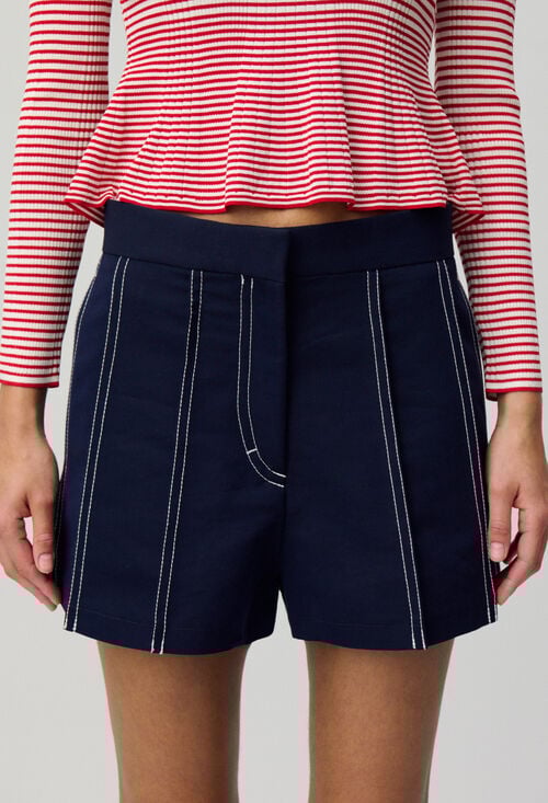 claudie Short contrasté à plis pour femme