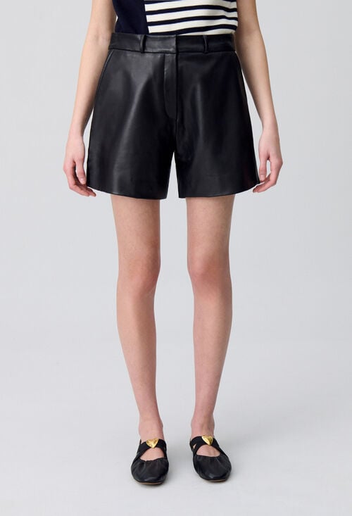 Claudie Short Cuir Noir Pour Femme