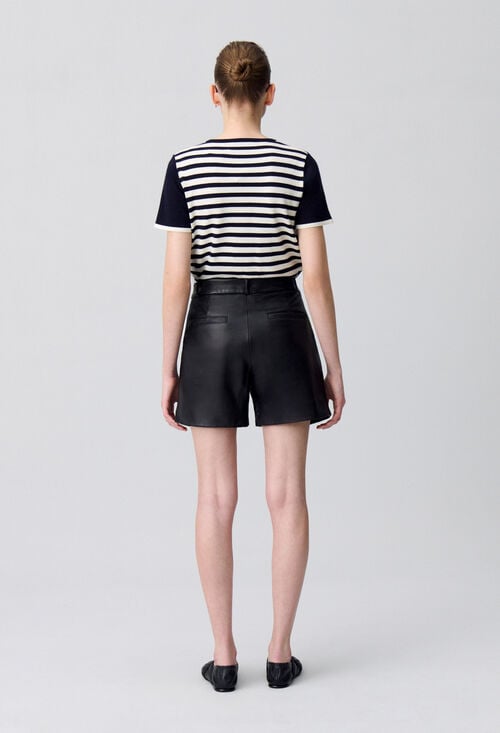 Claudie Short Cuir Noir Pour Femme