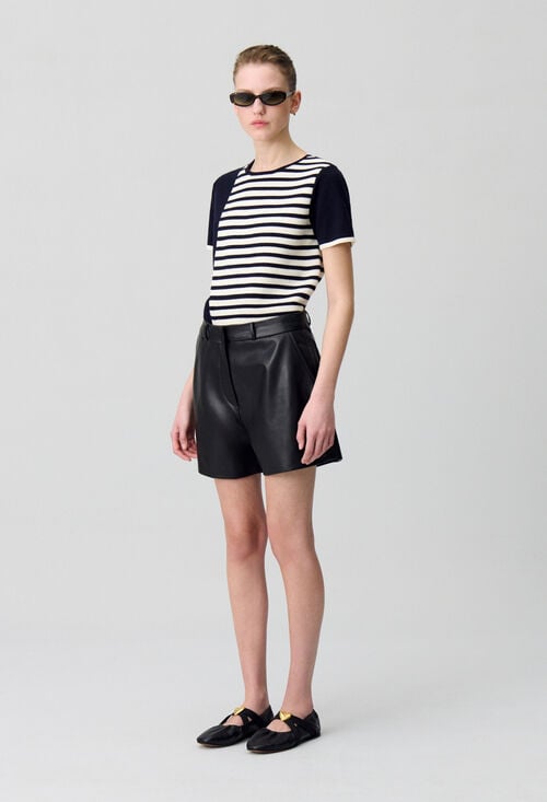 claudie Short cuir noir pour femme