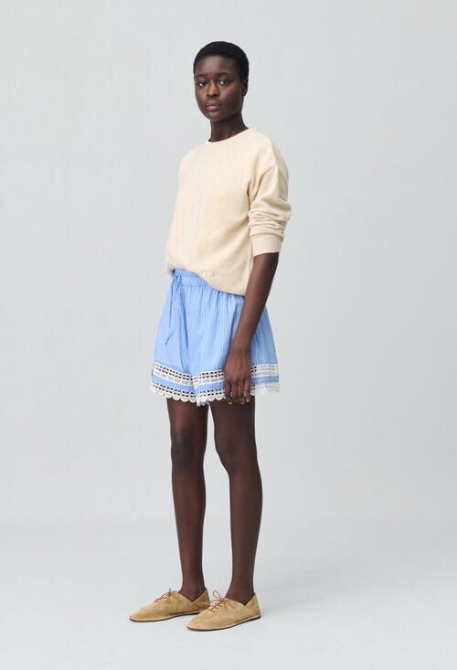 Claudie Short Rayé Dentelle Pour Femme