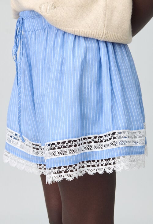 Claudie Short Rayé Dentelle Pour Femme