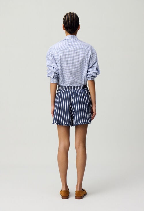 Claudie Short Rayé Large Volanté Pour Femme