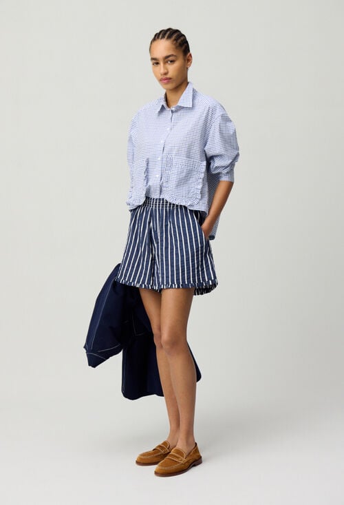 claudie Short rayé large volanté pour femme