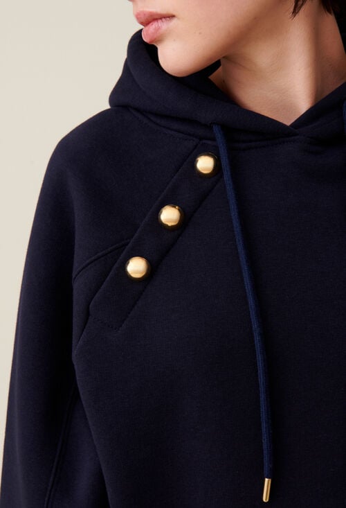 Claudie Sweatshirt Capuche Marine Pour Femme