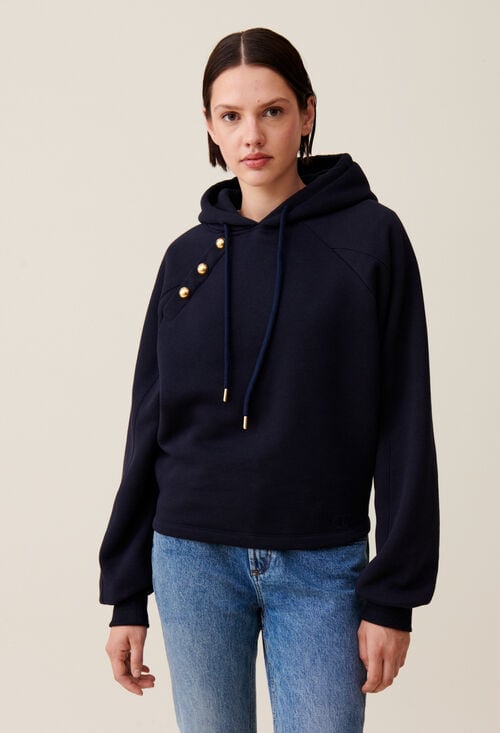Claudie Sweatshirt Capuche Marine Pour Femme