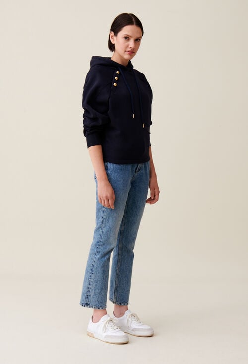 claudie Sweatshirt capuche marine pour femme