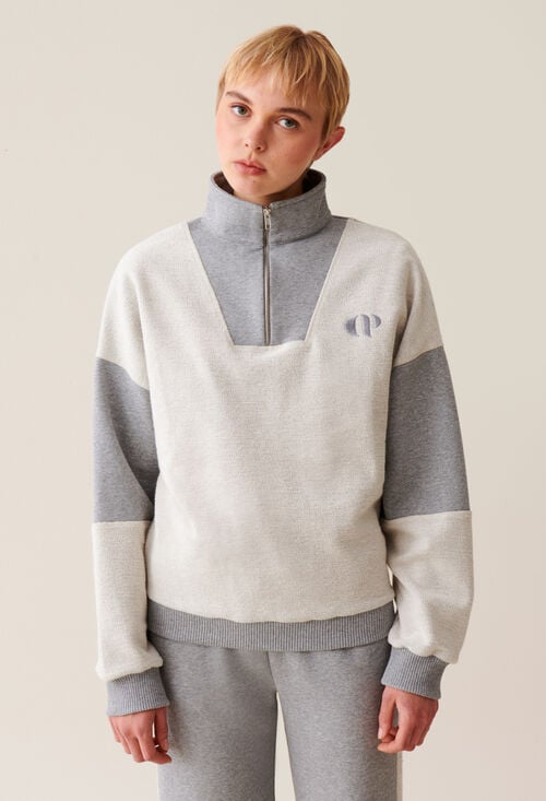 Claudie Sweatshirt Col Montant Zippé Pour Femme