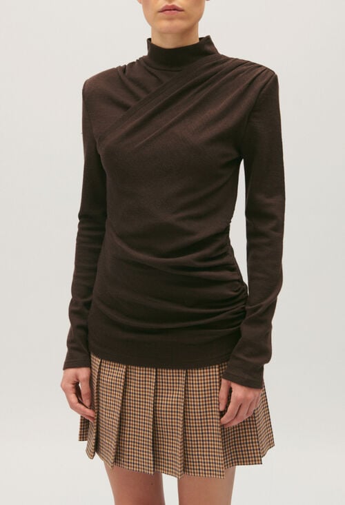 Claudie T-shirt Laine Chocolat Pour Femme