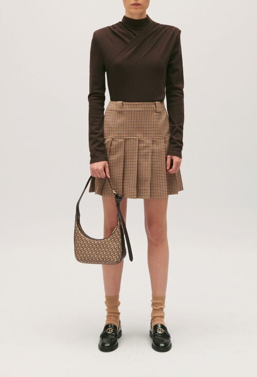 claudie T-shirt laine chocolat pour femme