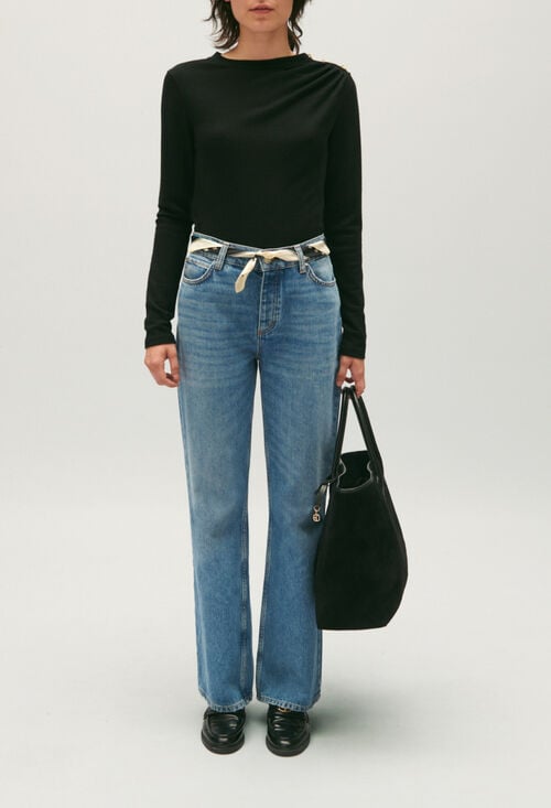 claudie T-shirt laine noir pour femme