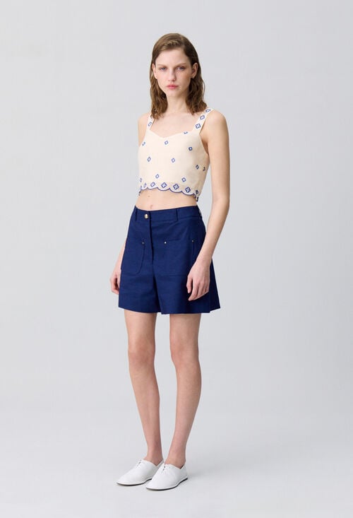 claudie Top à bretelles brodé pour femme