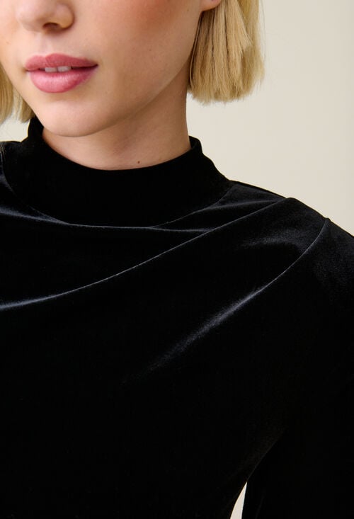 Claudie Top Cintré Velours Noir Pour Femme