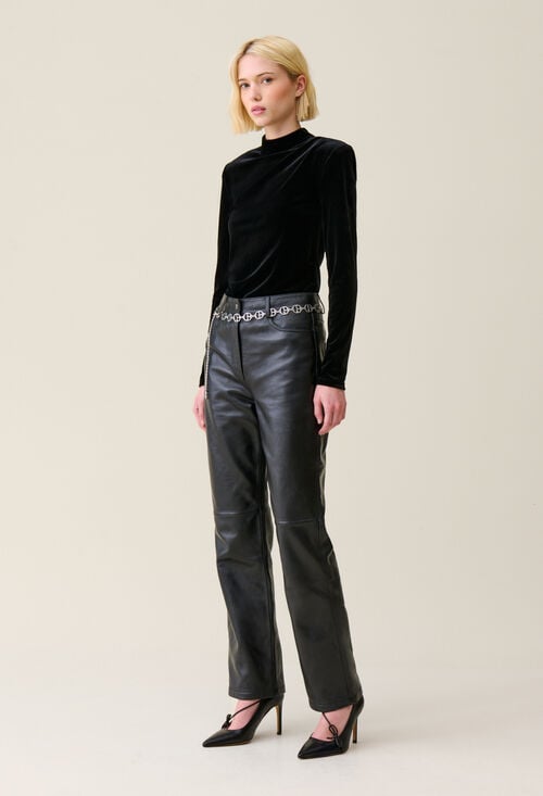 claudie Top cintré velours noir pour femme