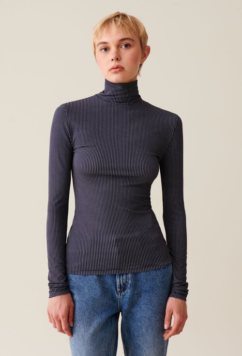 Claudie Top Col Cheminée Ajusté Pour Femme