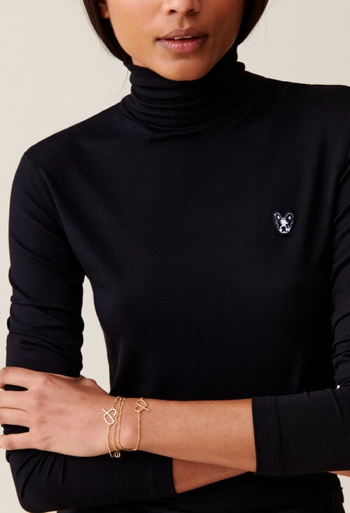 claudie Top Jean Toto col cheminée pour femme