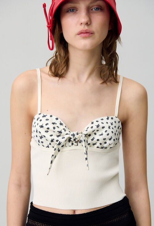 Claudie Top Maille Fine Décolleté Pour Femme