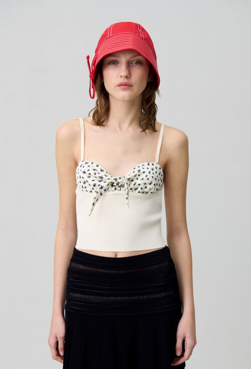 Claudie Top Maille Fine Décolleté Pour Femme