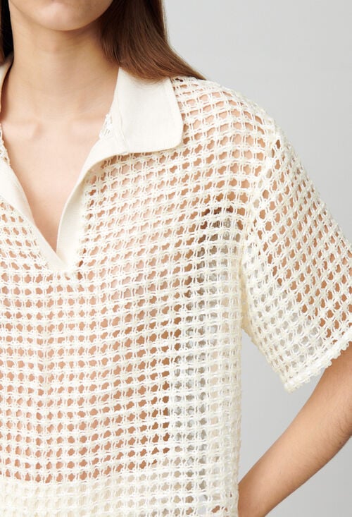 Claudie Top Manches Courtes Crochet Pour Femme