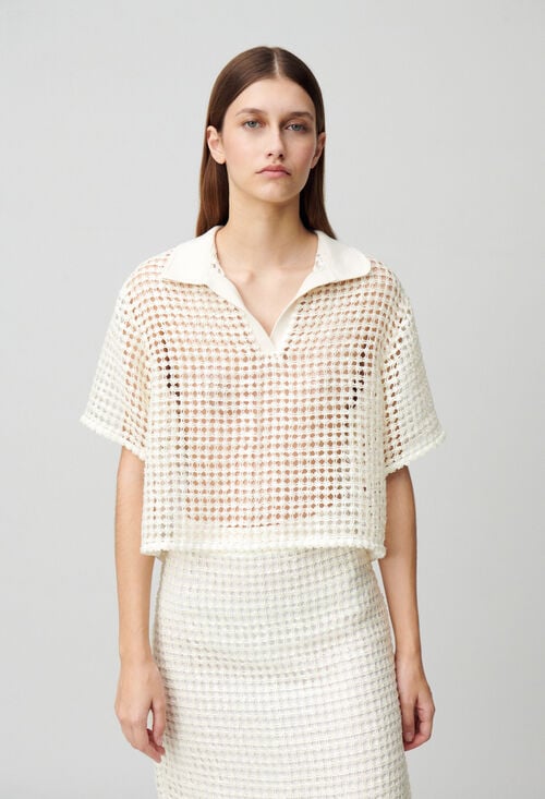 Claudie Top Manches Courtes Crochet Pour Femme