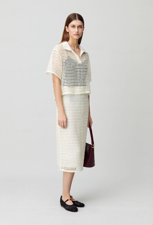 claudie Top manches courtes crochet pour femme