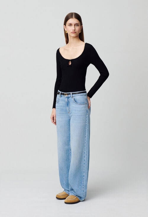 claudie Top manches longues maille fine pour femme