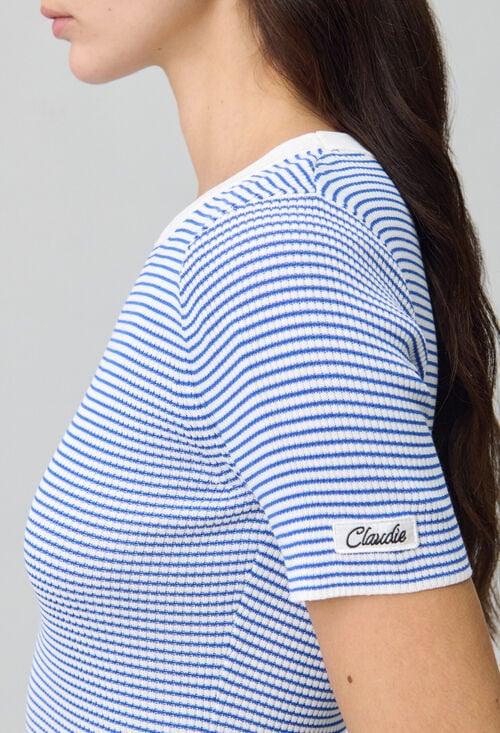 Claudie Top Marinière Maille Fine Pour Femme