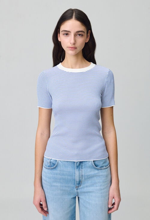 Claudie Top Marinière Maille Fine Pour Femme