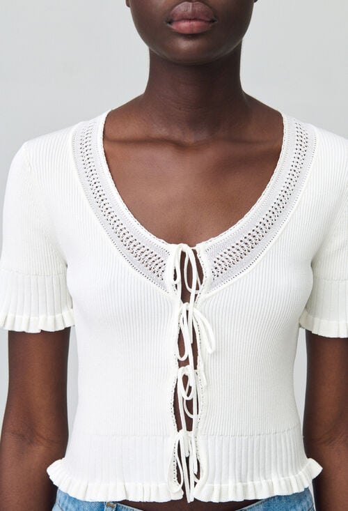 Claudie Top Noeuds Maille Fine Pour Femme