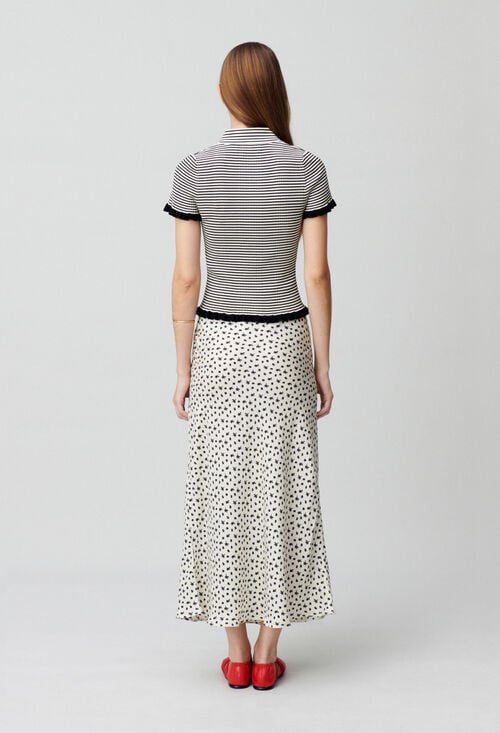 Claudie Top Polo Rayures Boutonné Pour Femme