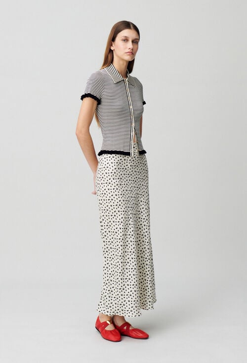 claudie Top polo rayures boutonné pour femme