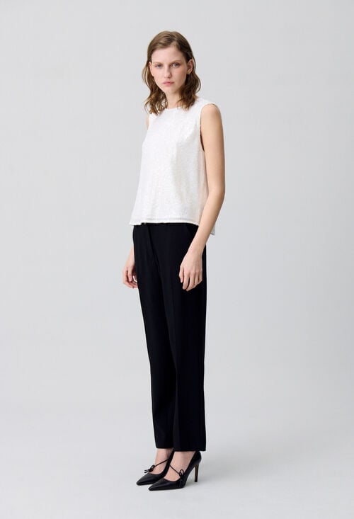 claudie Top sans manches sequins écru pour femme