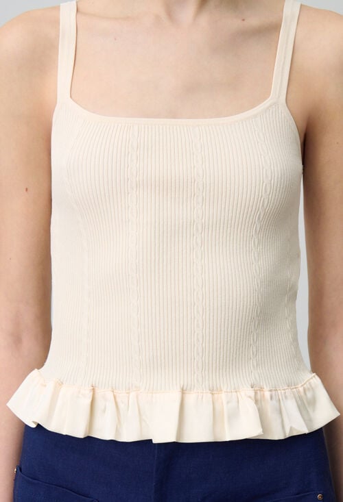 Claudie Top Satiné à Volants Pour Femme