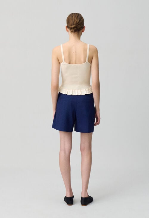 Claudie Top Satiné à Volants Pour Femme
