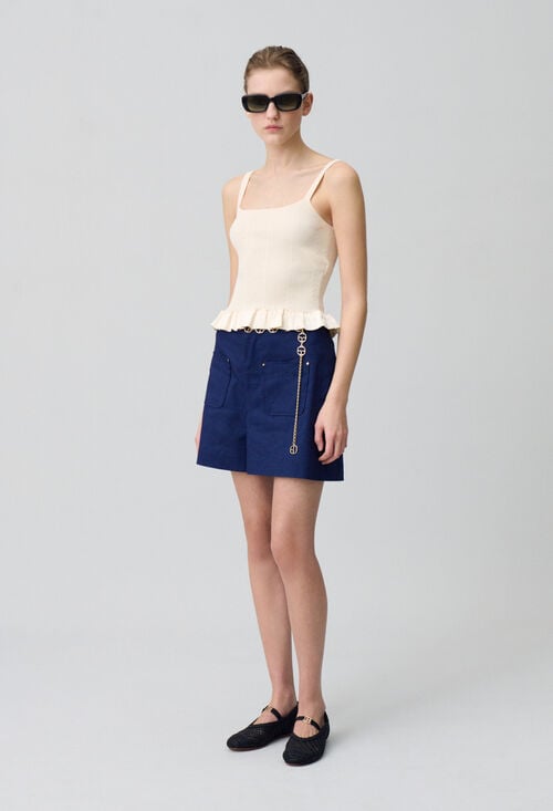 claudie Top satiné à volants pour femme