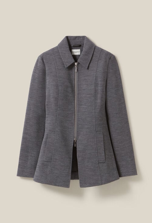 Claudie Veste Cintrée Zippée Grise Pour Femme