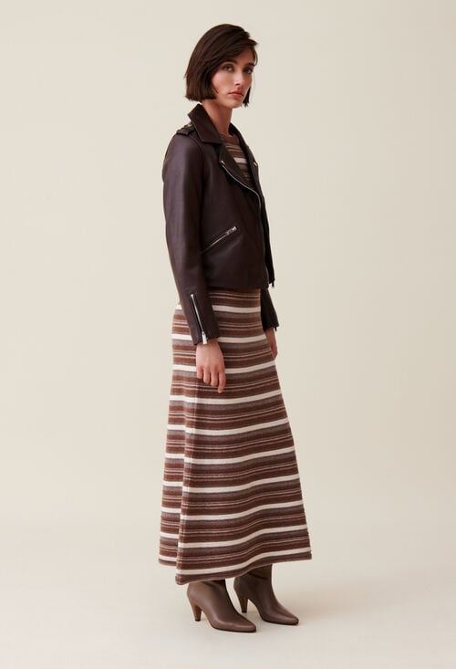 Claudie Veste Cuir Lisse Cintrée Pour Femme