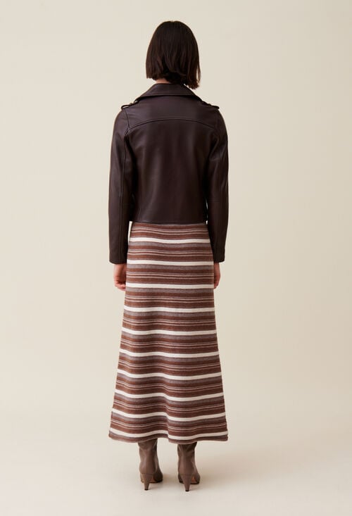 Claudie Veste Cuir Lisse Cintrée Pour Femme