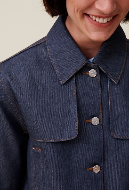 Claudie Veste Denim Foncé Large Pour Femme