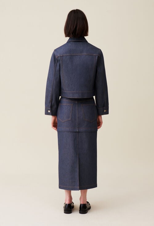 Claudie Veste Denim Foncé Large Pour Femme